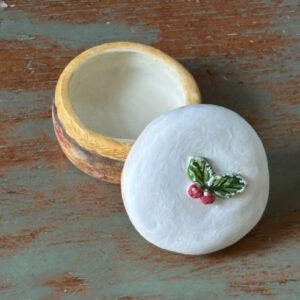 Individual Ceramic Christmas Cake Trinket Box